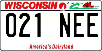 WI license plate 021NEE