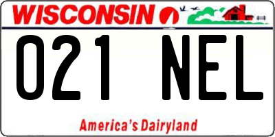 WI license plate 021NEL