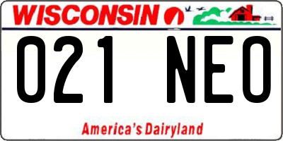 WI license plate 021NEO