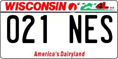WI license plate 021NES