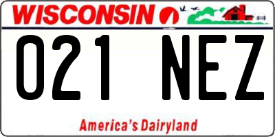 WI license plate 021NEZ