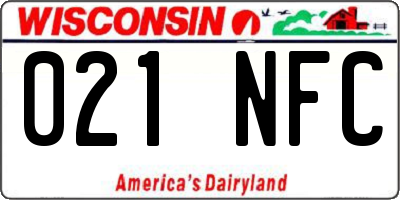 WI license plate 021NFC