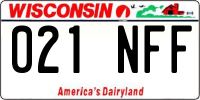 WI license plate 021NFF