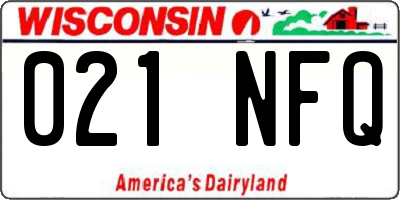 WI license plate 021NFQ