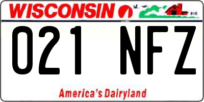 WI license plate 021NFZ