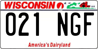 WI license plate 021NGF
