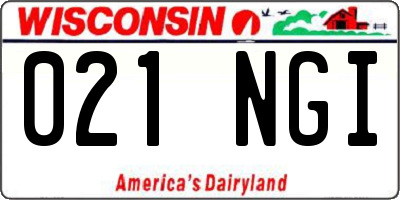 WI license plate 021NGI
