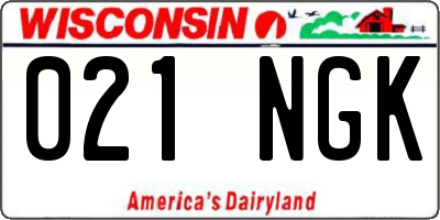 WI license plate 021NGK