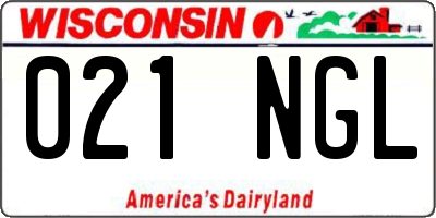 WI license plate 021NGL