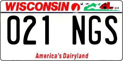 WI license plate 021NGS