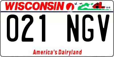 WI license plate 021NGV