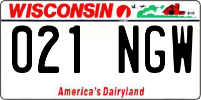 WI license plate 021NGW