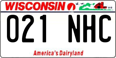 WI license plate 021NHC