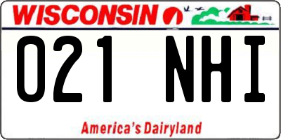 WI license plate 021NHI