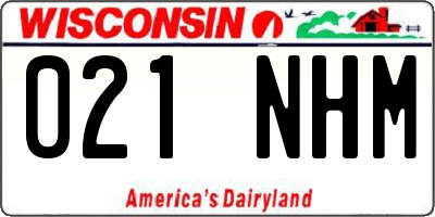WI license plate 021NHM