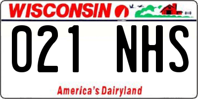 WI license plate 021NHS