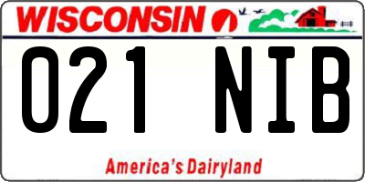 WI license plate 021NIB