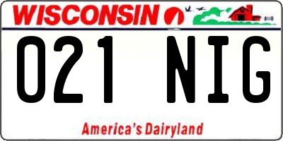 WI license plate 021NIG