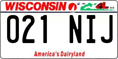 WI license plate 021NIJ