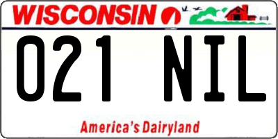 WI license plate 021NIL