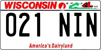 WI license plate 021NIN