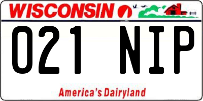 WI license plate 021NIP