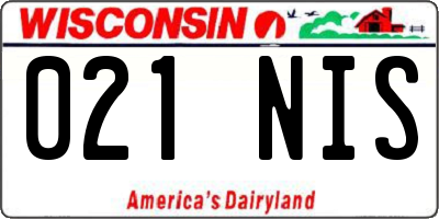 WI license plate 021NIS