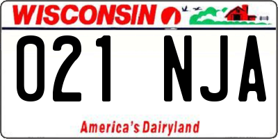 WI license plate 021NJA