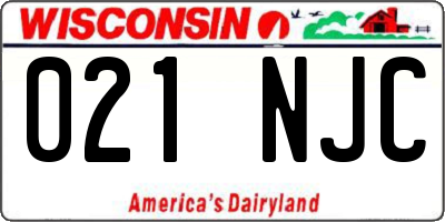 WI license plate 021NJC