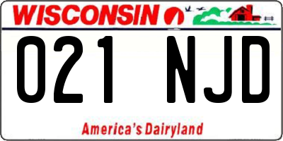 WI license plate 021NJD