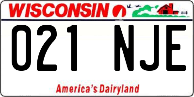 WI license plate 021NJE