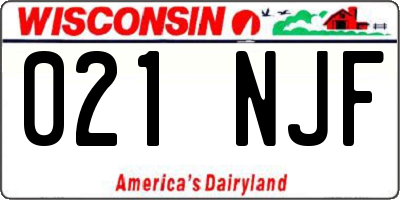 WI license plate 021NJF