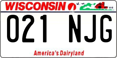 WI license plate 021NJG