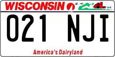 WI license plate 021NJI