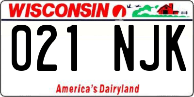 WI license plate 021NJK