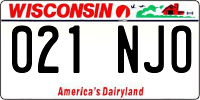 WI license plate 021NJO