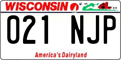 WI license plate 021NJP