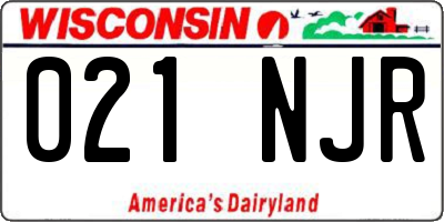 WI license plate 021NJR