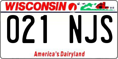 WI license plate 021NJS