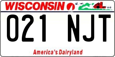 WI license plate 021NJT