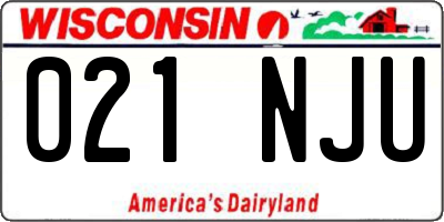 WI license plate 021NJU