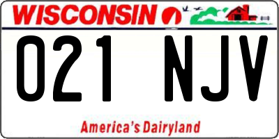WI license plate 021NJV