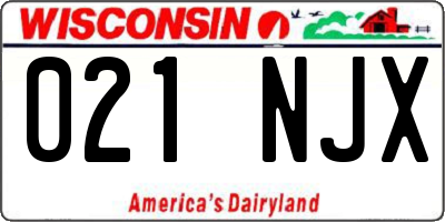 WI license plate 021NJX