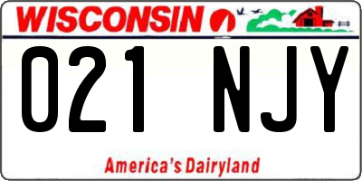WI license plate 021NJY