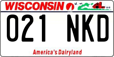 WI license plate 021NKD