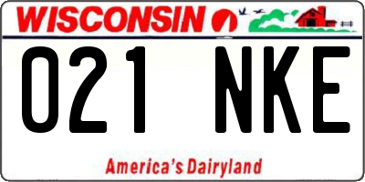 WI license plate 021NKE