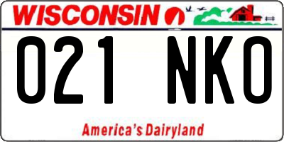 WI license plate 021NKO