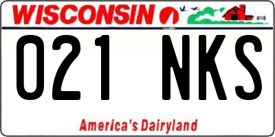 WI license plate 021NKS