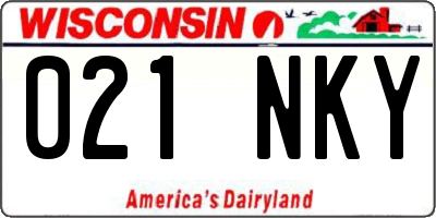WI license plate 021NKY