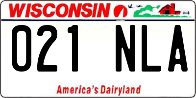 WI license plate 021NLA